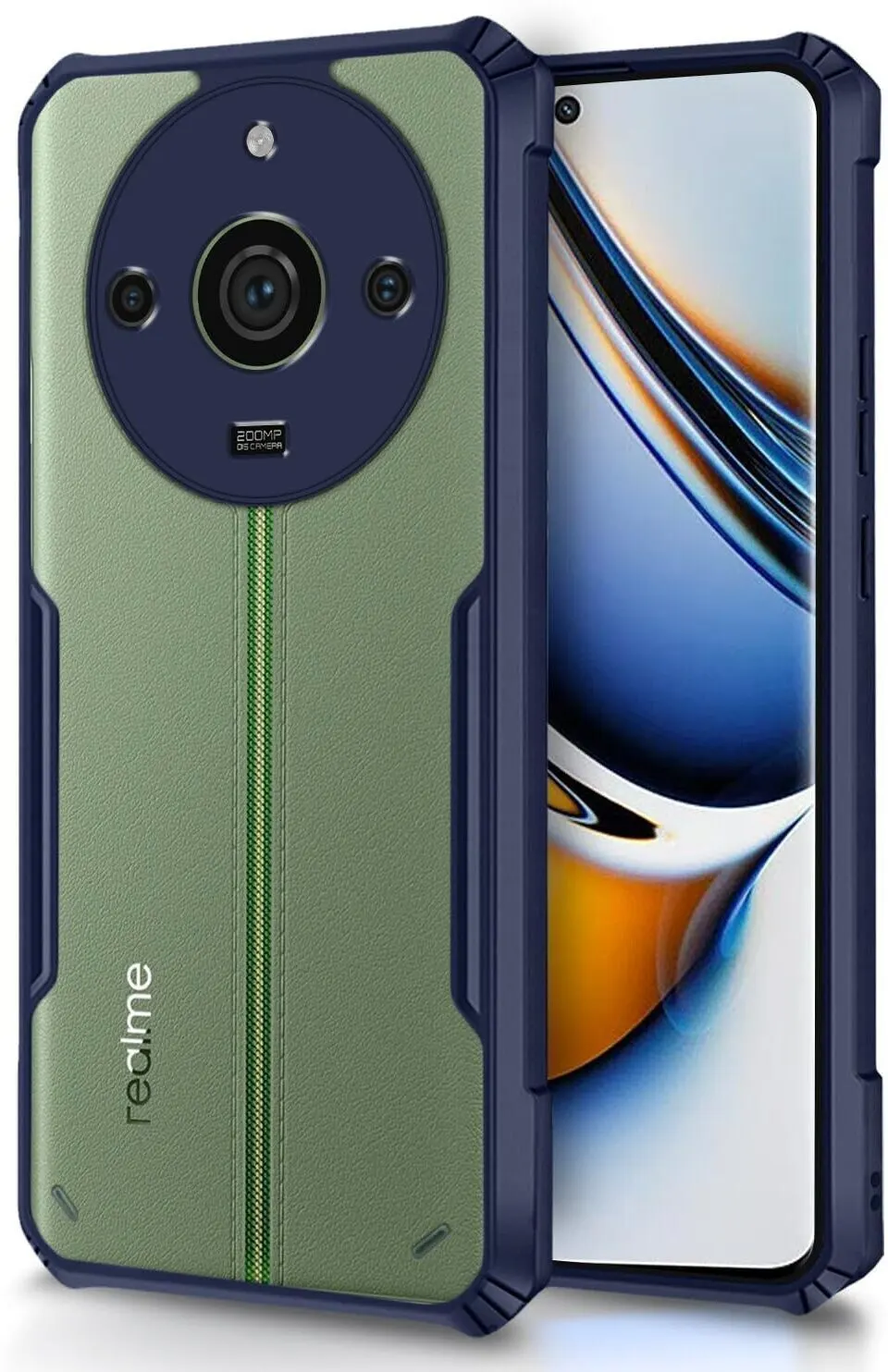 Micvir Back Cover for Realme 11 Pro (Transparent, Blue, Shock Proof, Polycarbonate, Pack of: 1)