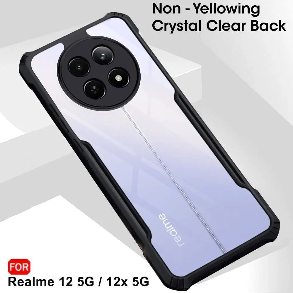Micvir Back Cover for Realme 12 5G (Transparent, Black, Shock Proof, Polycarbonate, Pack of: 1) — image 3 of 5