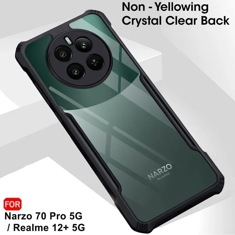 Micvir Back Cover for Realme 12 Plus 5G, Realme P1 5G, Narzo 70 5G, Narzo 70 Pro 5G (Transparent, Black, Shock Proof, Polycarbonate, Pack of: 1) — image 2 of 5