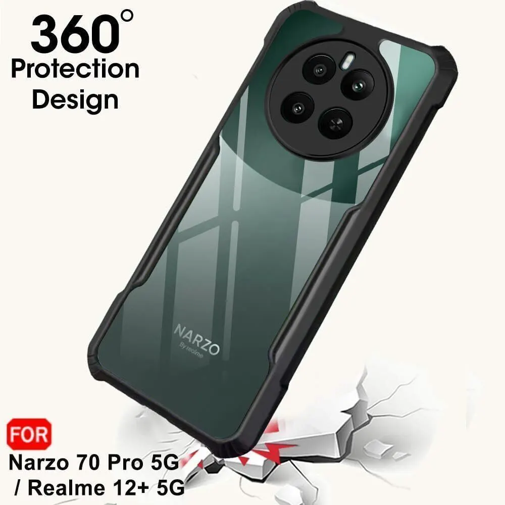 Micvir Back Cover for Realme 12 Plus 5G, Realme P1 5G, Narzo 70 5G, Narzo 70 Pro 5G (Transparent, Black, Shock Proof, Polycarbonate, Pack of: 1) — image 3 of 5