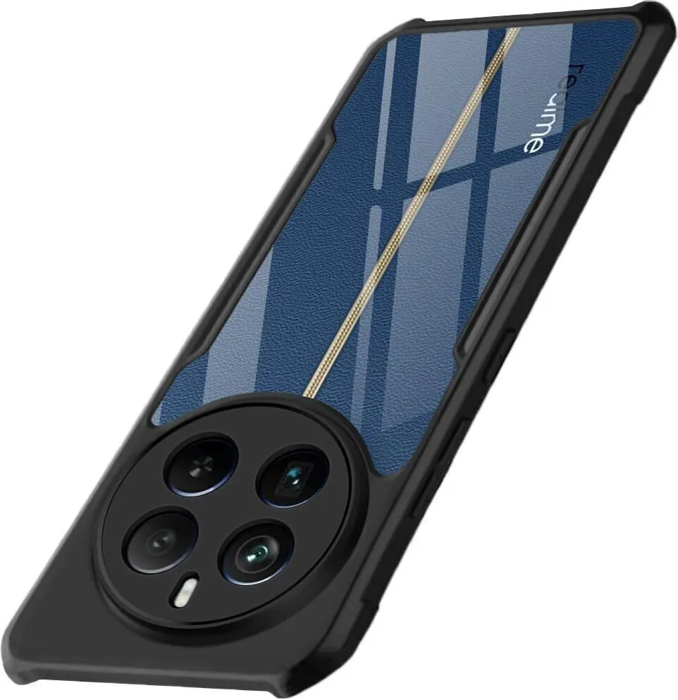 Micvir Back Cover for Realme 12 Pro 5G (Transparent, Black, Shock Proof, Polycarbonate, Pack of: 1)