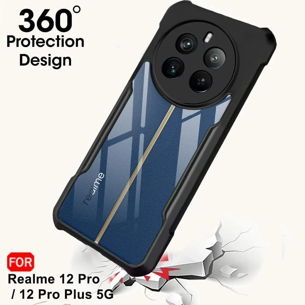 Micvir Back Cover for Realme 12 Pro 5G (Transparent, Black, Shock Proof, Polycarbonate, Pack of: 1) — image 2 of 5