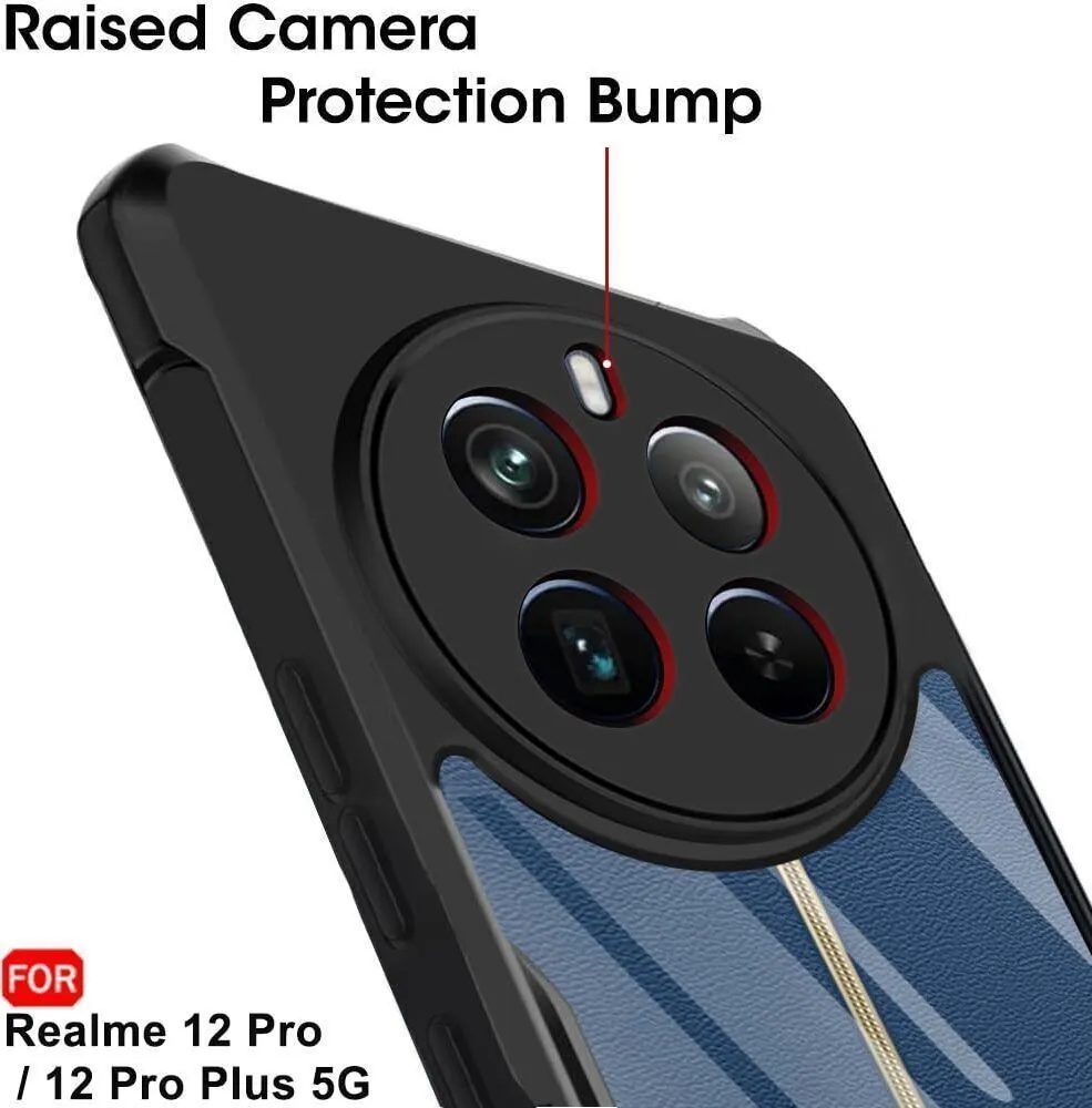 Micvir Back Cover for Realme 12 Pro Plus 5G (Transparent, Black, Shock Proof, Polycarbonate, Pack of: 1) — image 4 of 5