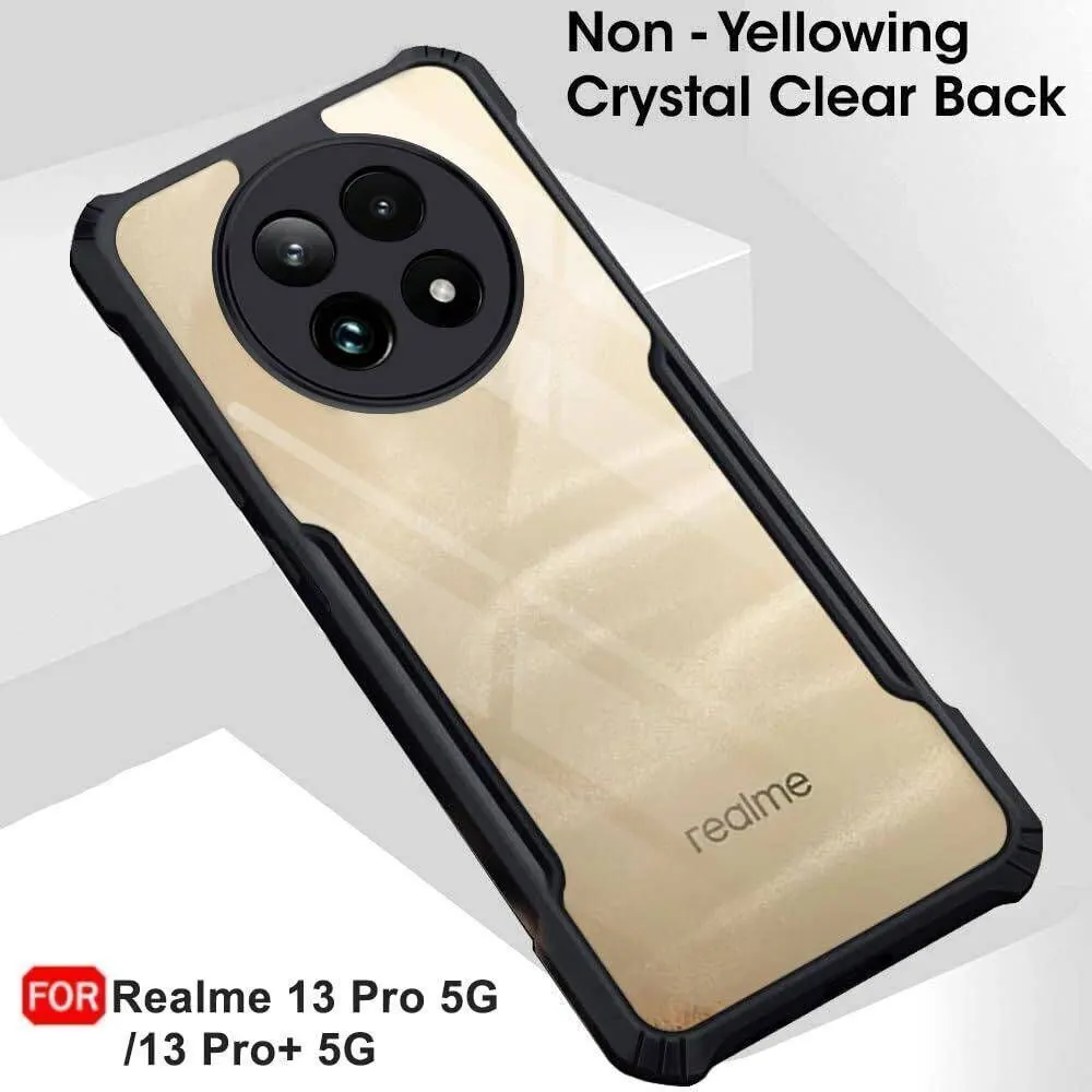 Micvir Back Cover for Realme 13 Plus 5G (Transparent, Black, Camera Bump Protector, Plastic, Silicon, Pack of: 1) — image 3 of 5