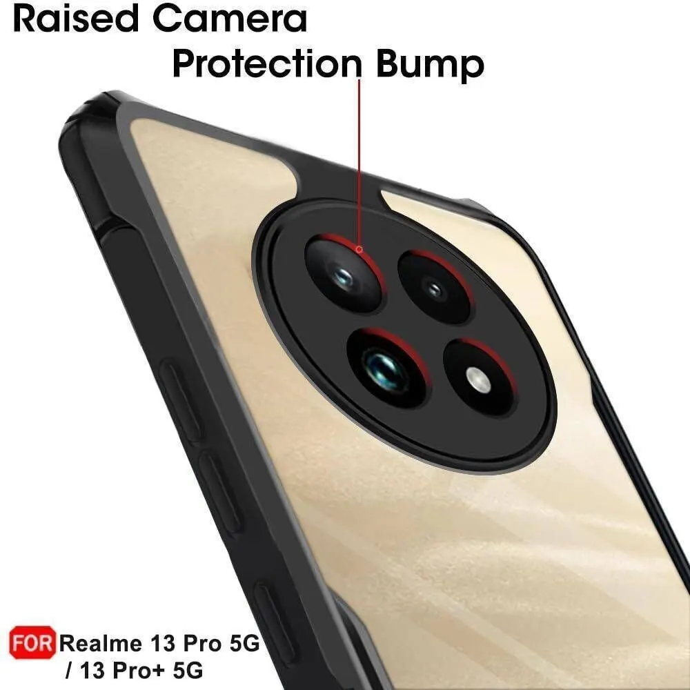 Micvir Back Cover for Realme 13 Plus 5G (Transparent, Black, Camera Bump Protector, Plastic, Silicon, Pack of: 1) — image 4 of 5