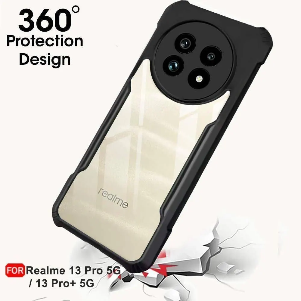 Micvir Back Cover for Realme 13 Pro Plus 5G (Transparent, Black, Shock Proof, Polycarbonate, Pack of: 1) — image 2 of 5