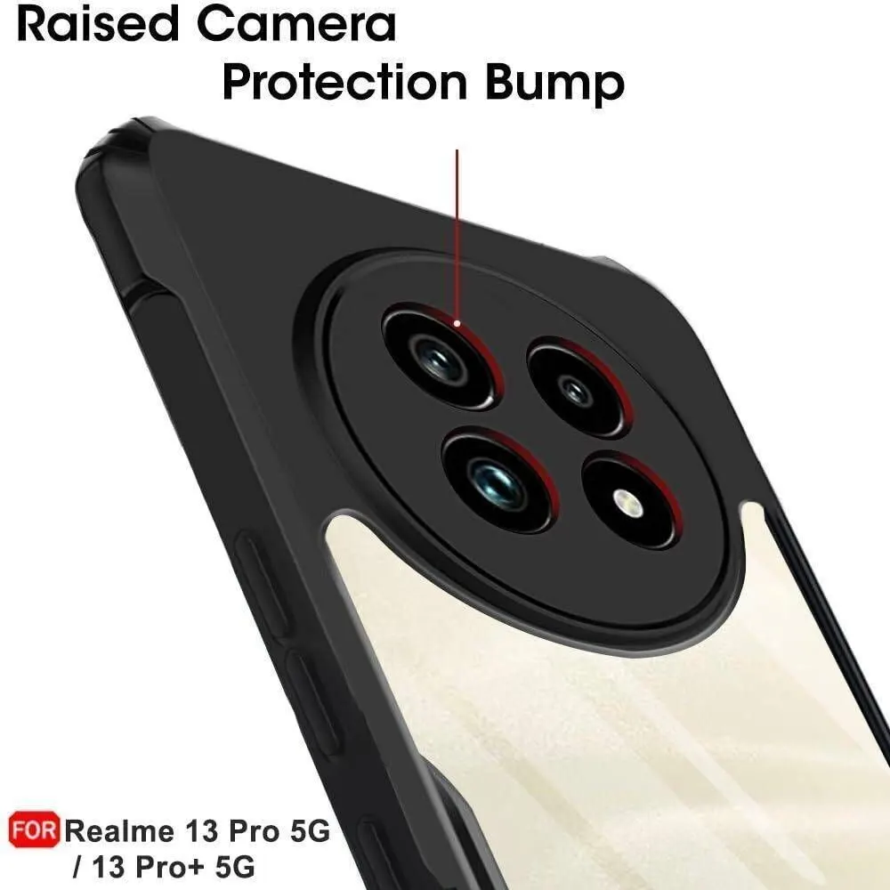 Micvir Back Cover for Realme 13 Pro Plus 5G (Transparent, Black, Shock Proof, Polycarbonate, Pack of: 1) — image 4 of 5