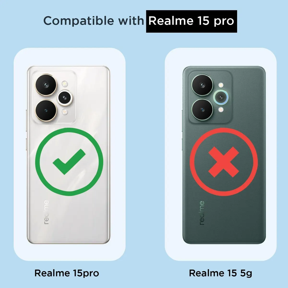 Micvir Back Cover for Realme 15 Pro 5G (Transparent, Black, Shock Proof, Polycarbonate, Pack of: 1) — image 2 of 5