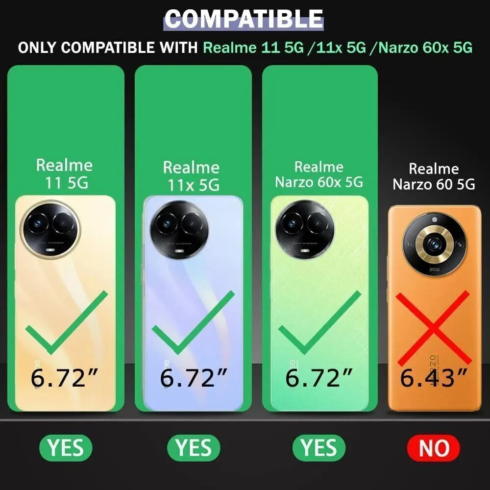 Micvir Back Cover for Realme 60X 5G (Transparent, Black, Shock Proof, Polycarbonate, Pack of: 1) — image 2 of 5