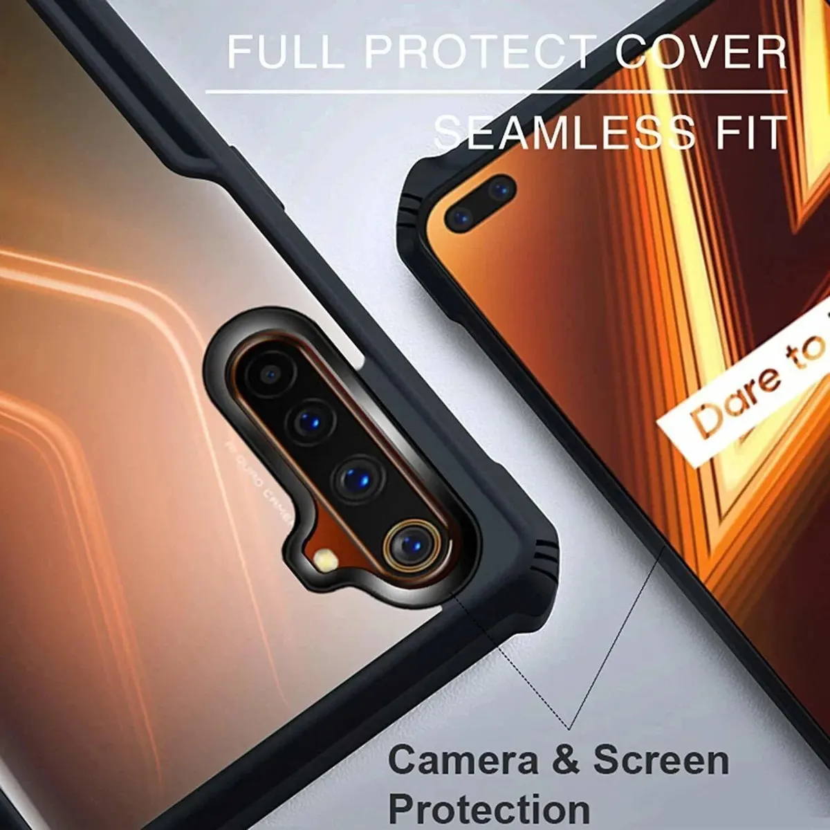 Micvir Back Cover for Realme 6 Pro (Transparent, Black, Shock Proof, Polycarbonate, Pack of: 1) — image 2 of 5
