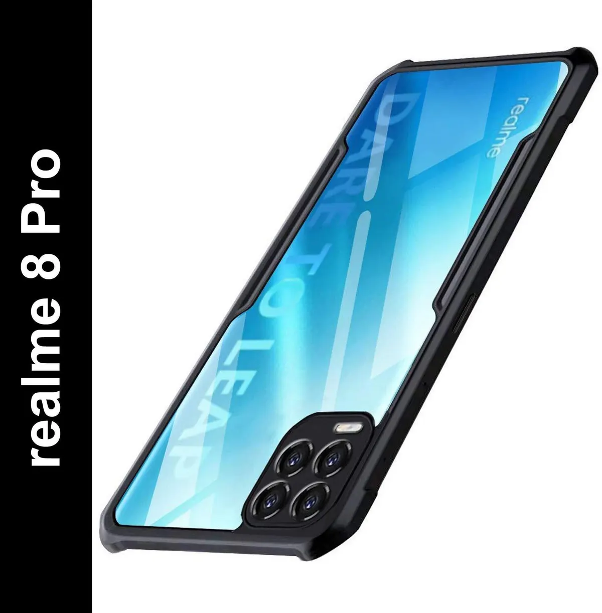 Micvir Back Cover for Realme 8 Pro, Realme 8 (Transparent, Black, Shock Proof, Polycarbonate, Pack of: 1) — image 2 of 5