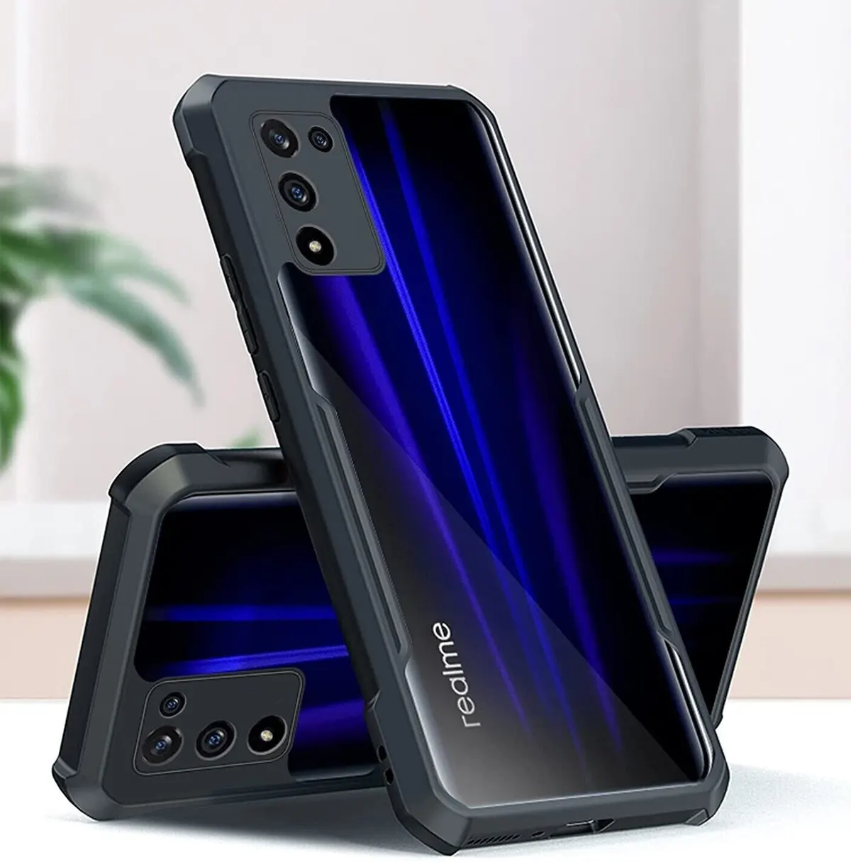 Micvir Back Cover for Realme 9 5G SE (Transparent, Black, Shock Proof, Polycarbonate, Pack of: 1) — image 2 of 3