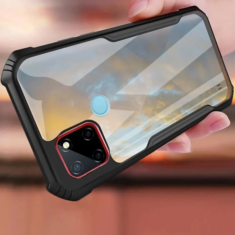 Micvir Back Cover for Realme C25 (Transparent, Black, Shock Proof, Polycarbonate, Pack of: 1) — image 2 of 5