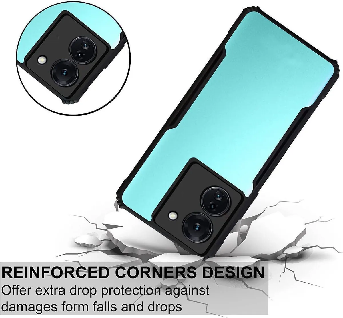 Micvir Back Cover for Realme C33 (Transparent, Black, Shock Proof, Polycarbonate, Pack of: 1) — image 2 of 4
