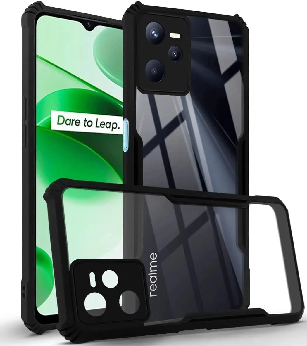 Micvir Back Cover for Realme C35 (Transparent, Black, Shock Proof, Polycarbonate, Pack of: 1) — image 2 of 5