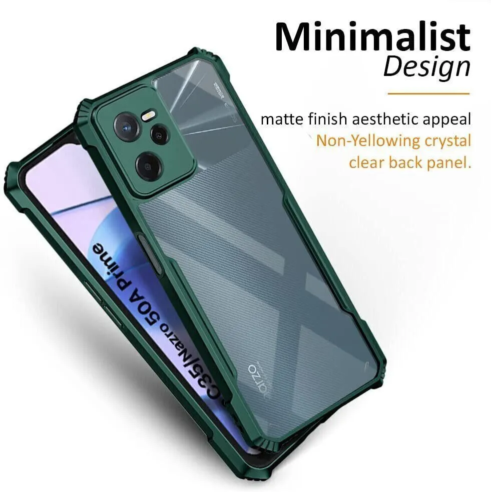 Micvir Back Cover for Realme C35 (Transparent, Green, Shock Proof, Polycarbonate, Pack of: 1) — image 2 of 5