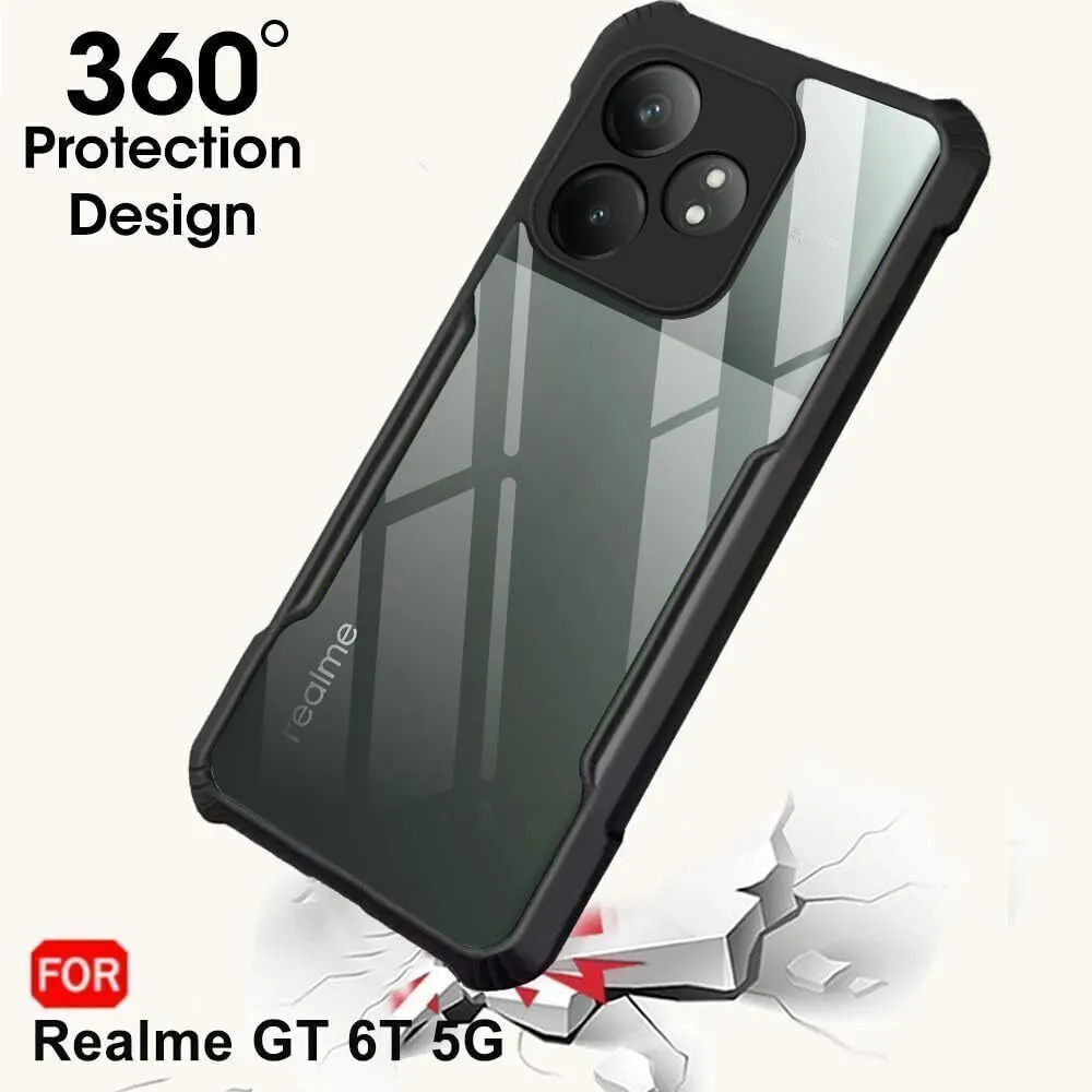 Micvir Back Cover for Realme GT 6T 5G (Transparent, Black, Shock Proof, Polycarbonate, Pack of: 1) — image 2 of 5