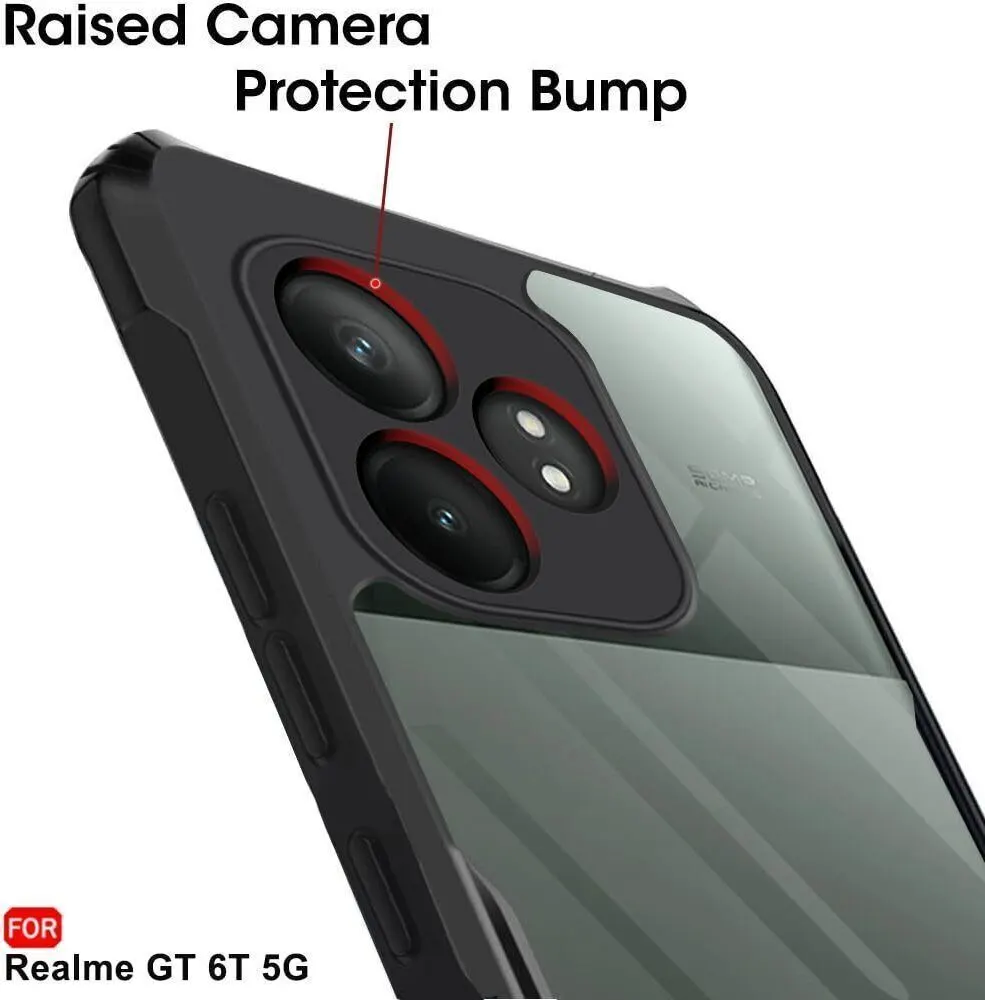 Micvir Back Cover for Realme GT 6T 5G (Transparent, Black, Shock Proof, Polycarbonate, Pack of: 1) — image 4 of 5