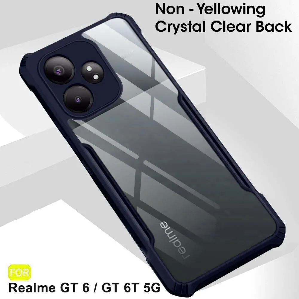 Micvir Back Cover for Realme GT 6T 5G (Transparent, Blue, Shock Proof, Polycarbonate, Pack of: 1) — image 3 of 5