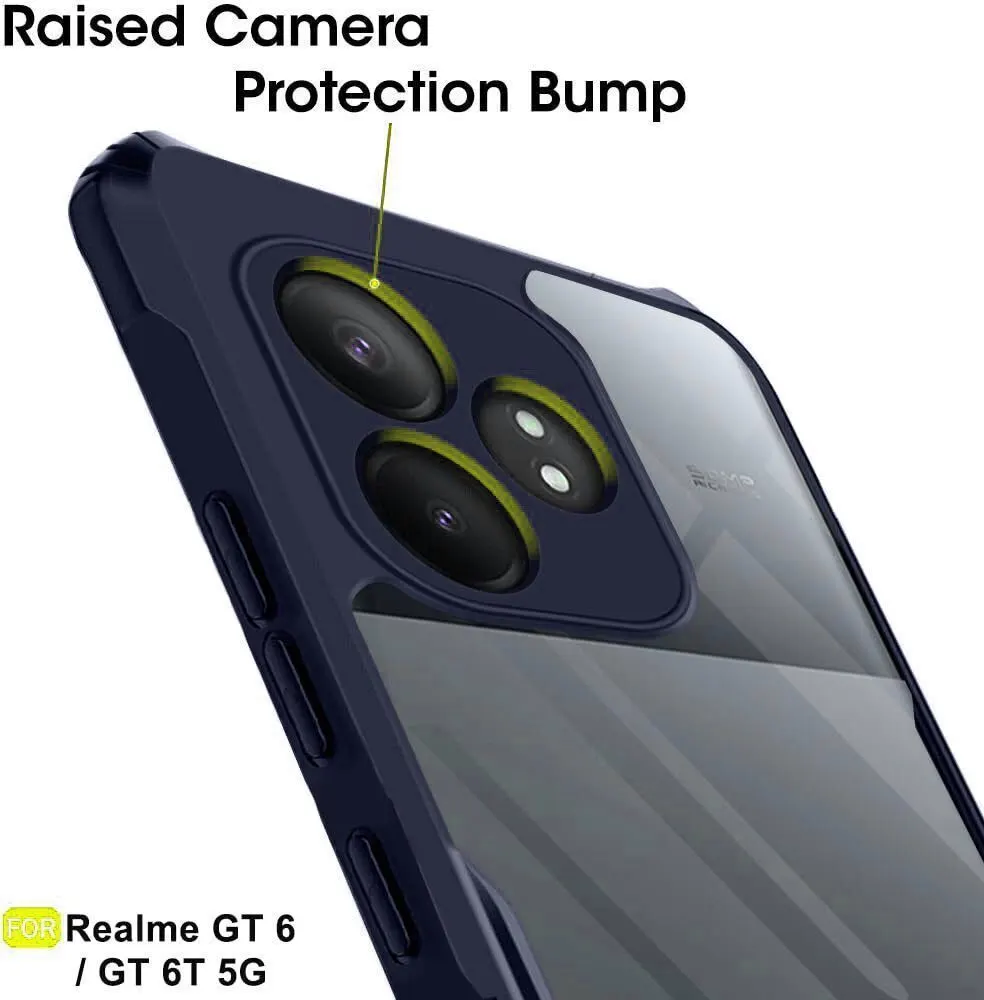 Micvir Back Cover for Realme GT 6T 5G (Transparent, Blue, Shock Proof, Polycarbonate, Pack of: 1) — image 4 of 5