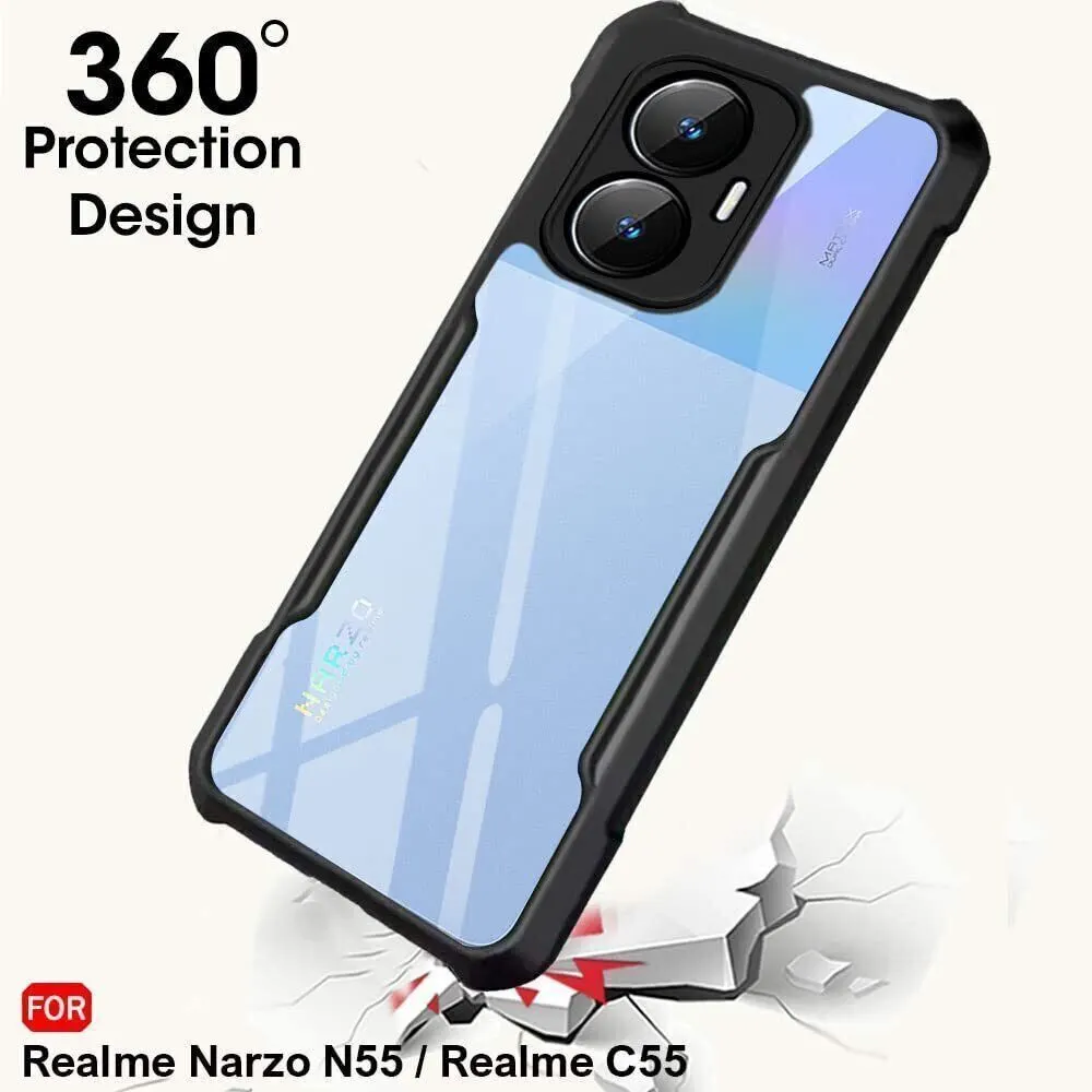Micvir Back Cover for Realme Narzo N55 (Transparent, Black, Shock Proof, Polycarbonate, Pack of: 1) — image 2 of 5