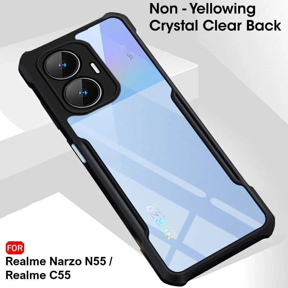 Micvir Back Cover for Realme Narzo N55 (Transparent, Black, Shock Proof, Polycarbonate, Pack of: 1) — image 3 of 5