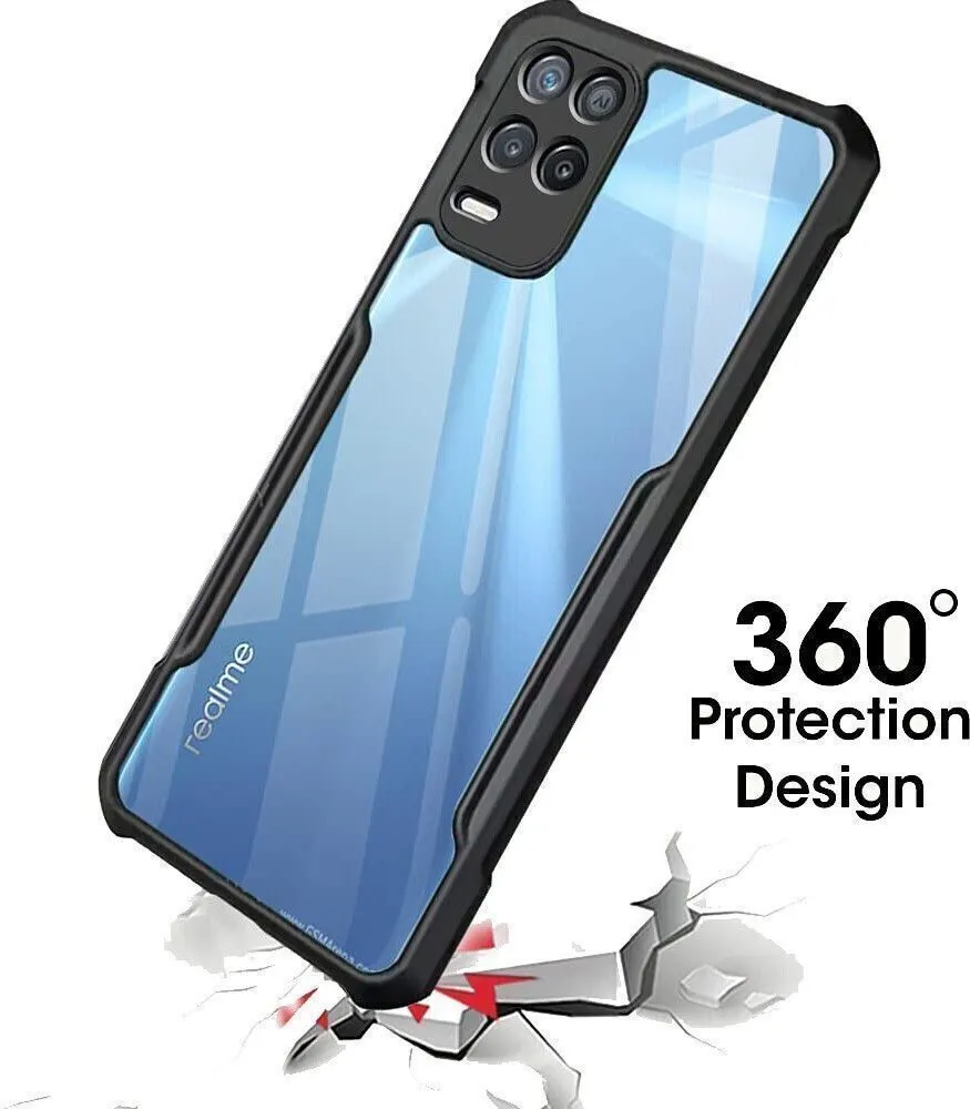 Micvir Back Cover for Realme Narzo 30 5G (Transparent, Black, Shock Proof, Polycarbonate, Pack of: 1) — image 2 of 5