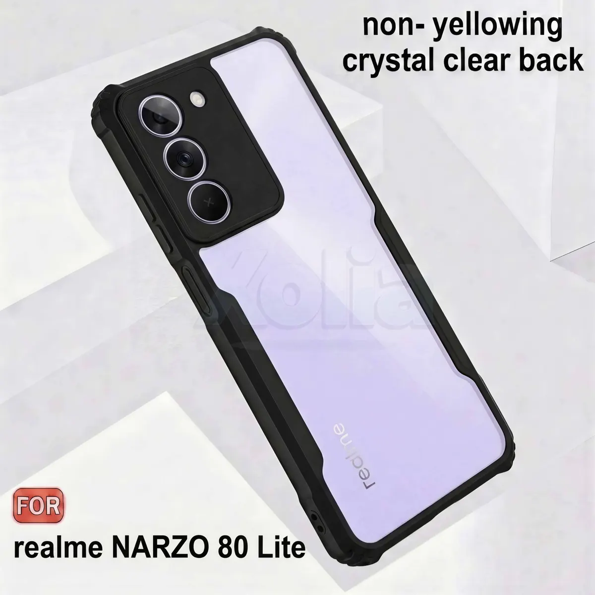 Micvir Back Cover for Realme Narzo 80 Lite 5G (Transparent, Black, Shock Proof, Polycarbonate, Pack of: 1) — image 4 of 5