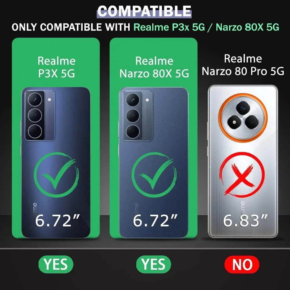Micvir Back Cover for Realme Narzo 80x 5G (Transparent, Black, Shock Proof, Polycarbonate, Pack of: 1) — image 2 of 5