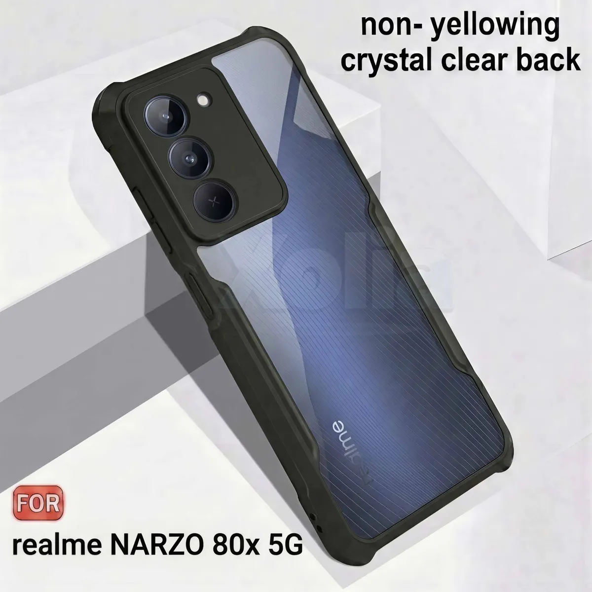 Micvir Back Cover for Realme Narzo 80x 5G (Transparent, Black, Shock Proof, Polycarbonate, Pack of: 1) — image 4 of 5