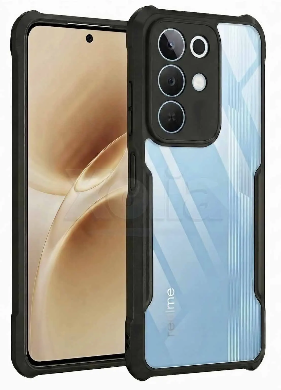 Xolia Back Cover for Realme Narzo 90x 5G (Transparent, Black, Shock Proof, Polycarbonate, Pack of: 1)