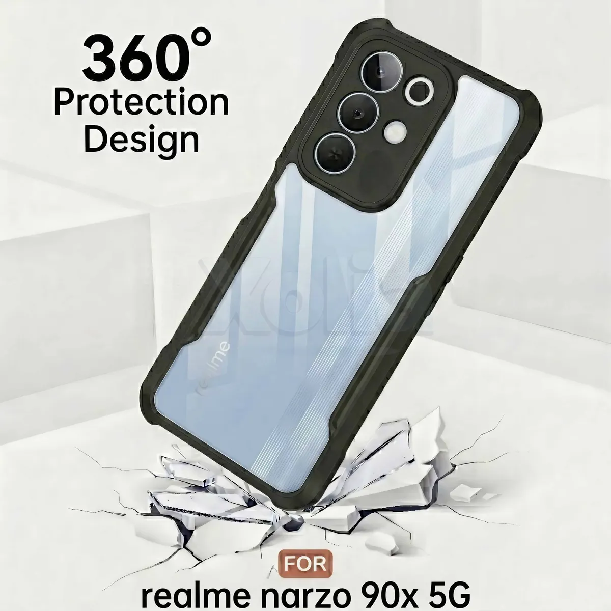 Xolia Back Cover for Realme Narzo 90x 5G (Transparent, Black, Shock Proof, Polycarbonate, Pack of: 1) — image 2 of 5