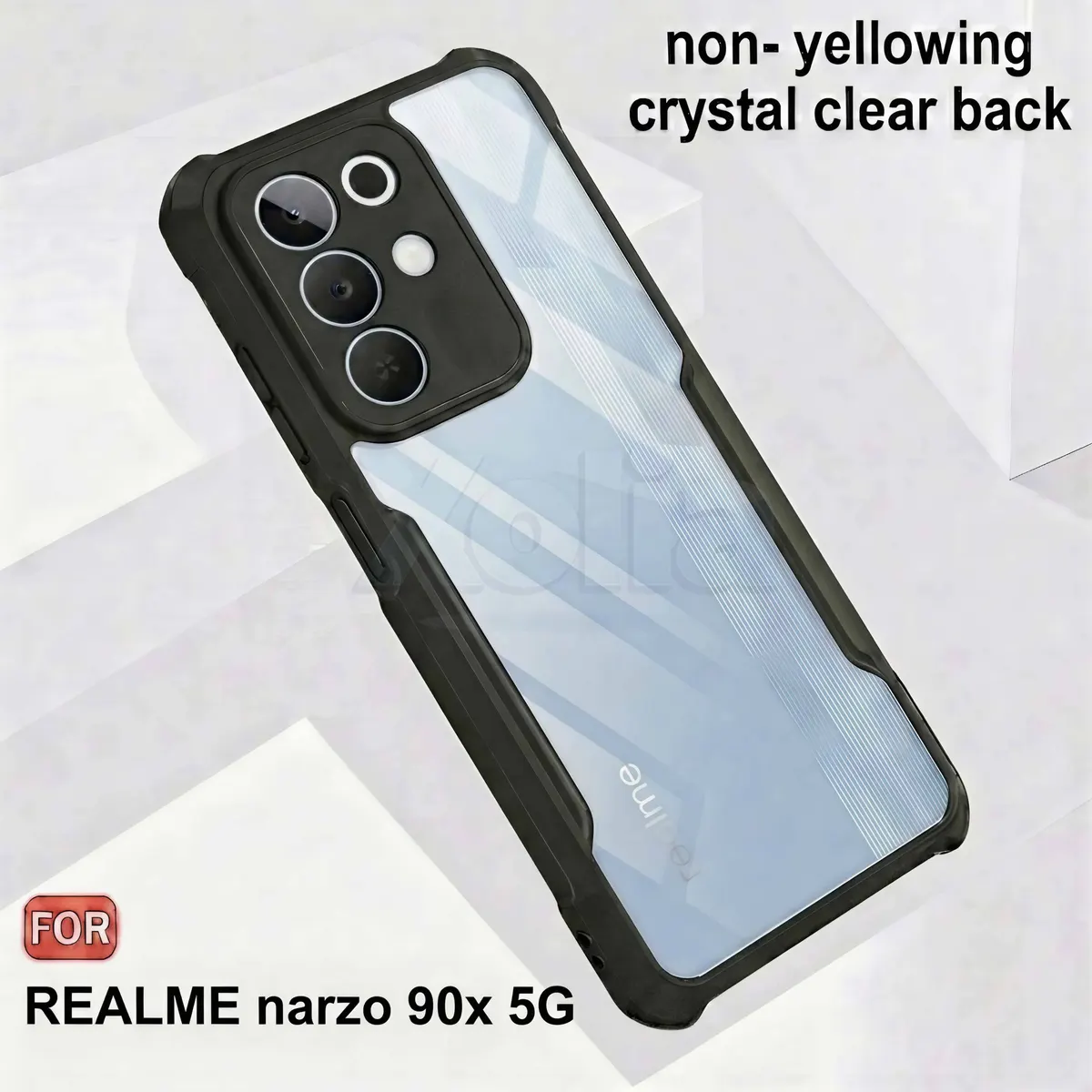 Xolia Back Cover for Realme Narzo 90x 5G (Transparent, Black, Shock Proof, Polycarbonate, Pack of: 1) — image 3 of 5