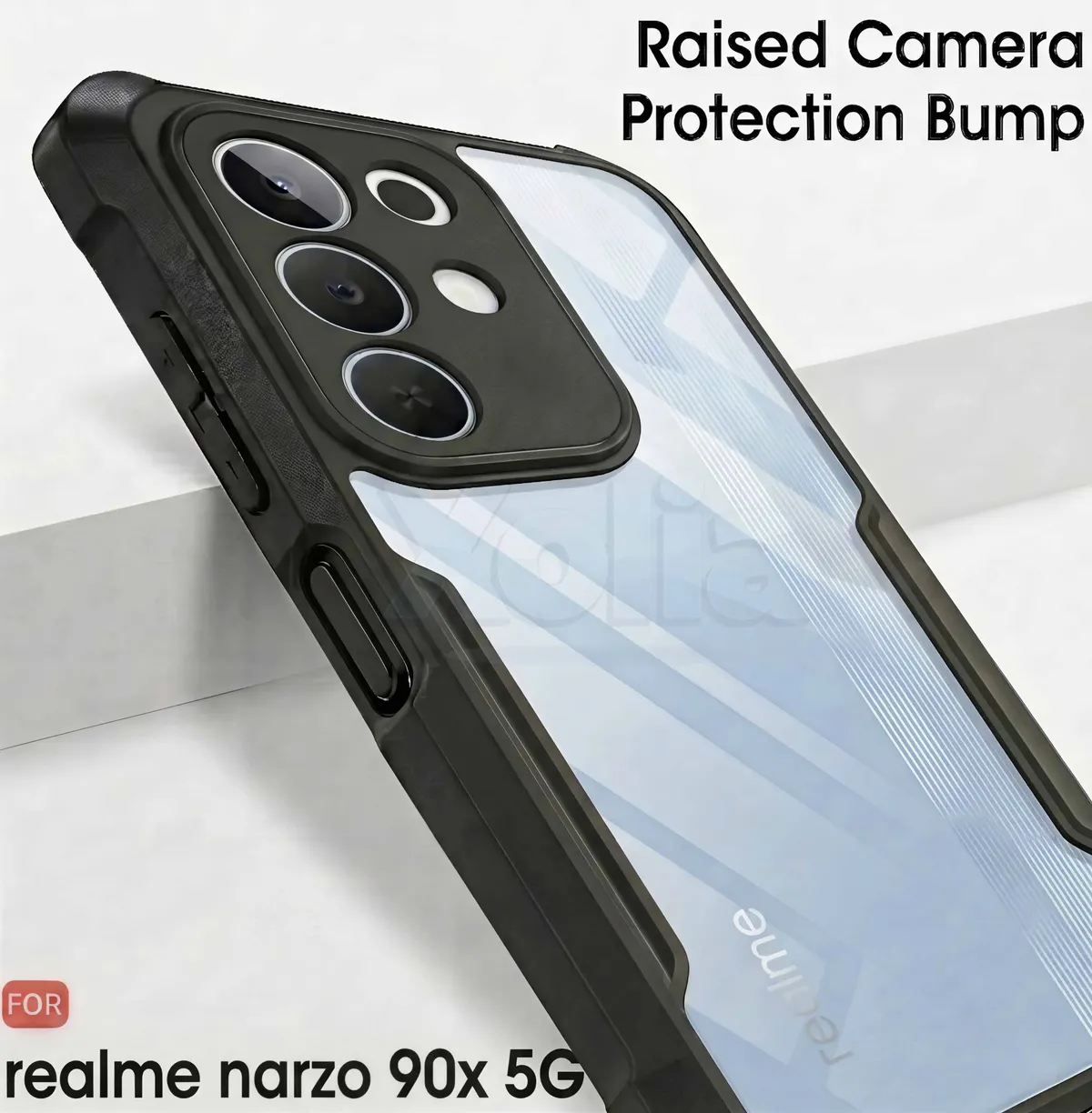 Xolia Back Cover for Realme Narzo 90x 5G (Transparent, Black, Shock Proof, Polycarbonate, Pack of: 1) — image 4 of 5
