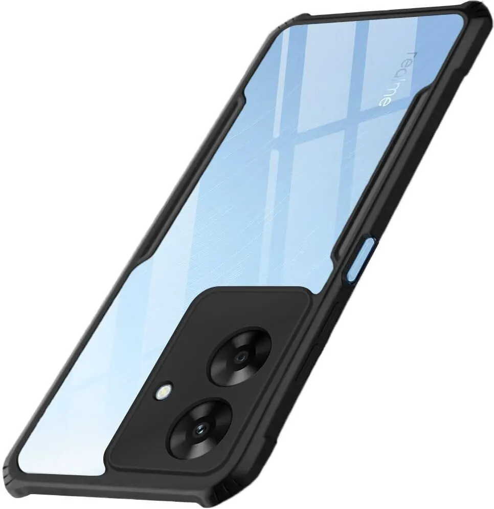 Micvir Back Cover for Realme Narzo N61 (Transparent, Black, Shock Proof, Polycarbonate, Pack of: 1)