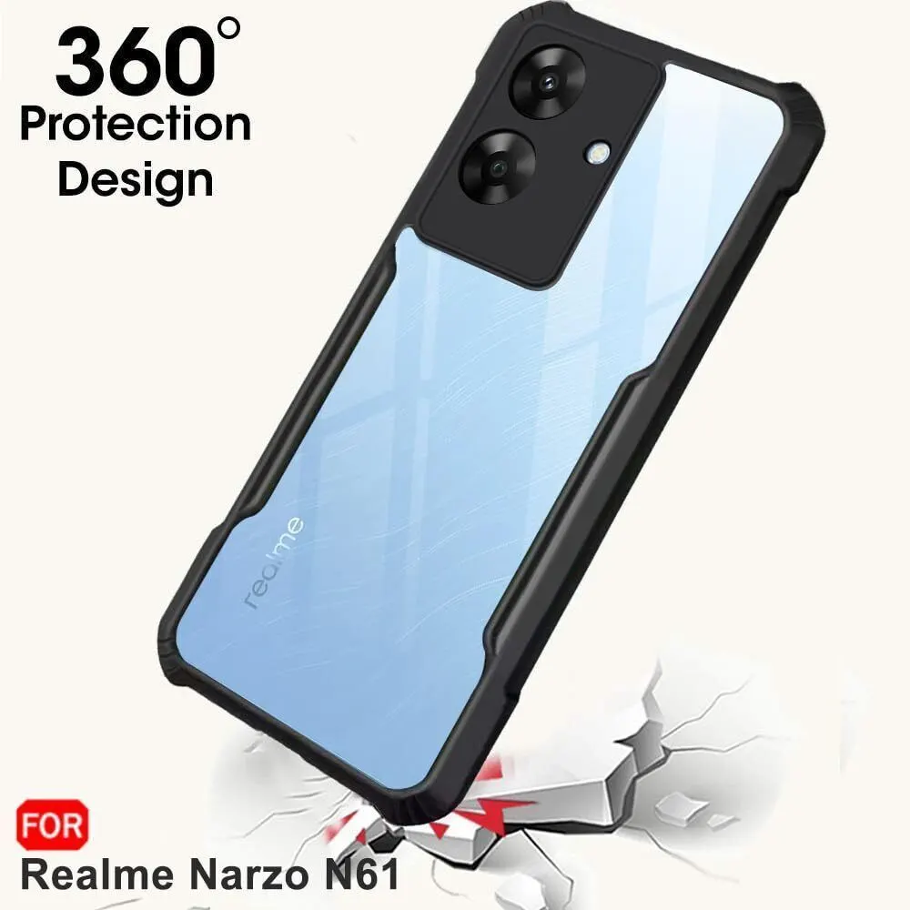 Micvir Back Cover for Realme Narzo N61 (Transparent, Black, Shock Proof, Polycarbonate, Pack of: 1) — image 2 of 5
