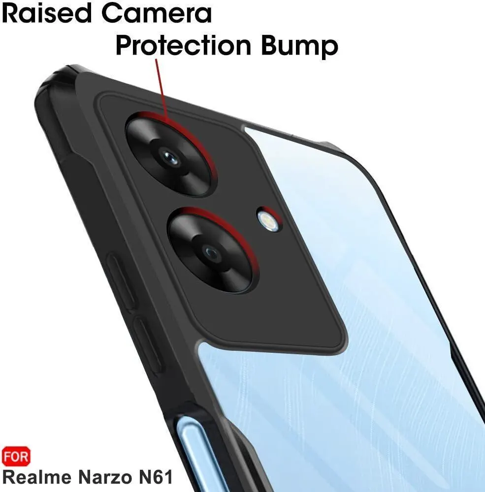 Micvir Back Cover for Realme Narzo N61 (Transparent, Black, Shock Proof, Polycarbonate, Pack of: 1) — image 4 of 5