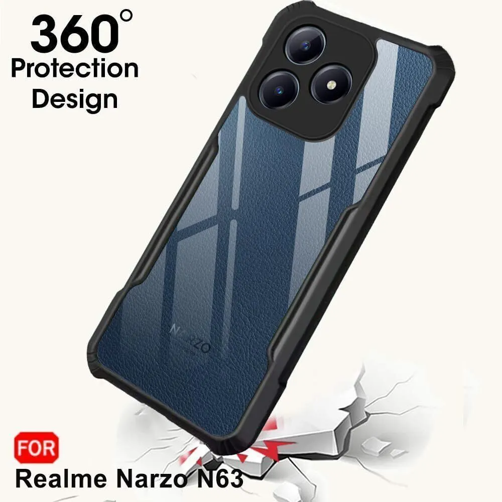 Micvir Back Cover for Realme Narzo N63 (Transparent, Black, Shock Proof, Polycarbonate, Pack of: 1) — image 2 of 5