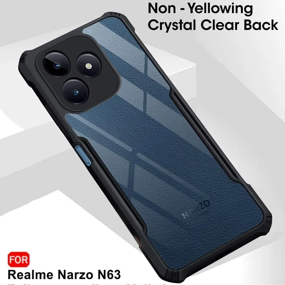 Micvir Back Cover for Realme Narzo N63 (Transparent, Black, Shock Proof, Polycarbonate, Pack of: 1) — image 3 of 5