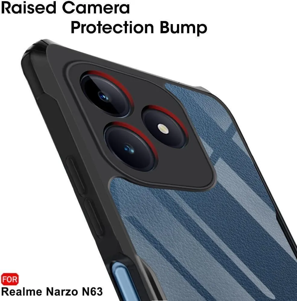 Micvir Back Cover for Realme Narzo N63 (Transparent, Black, Shock Proof, Polycarbonate, Pack of: 1) — image 4 of 5