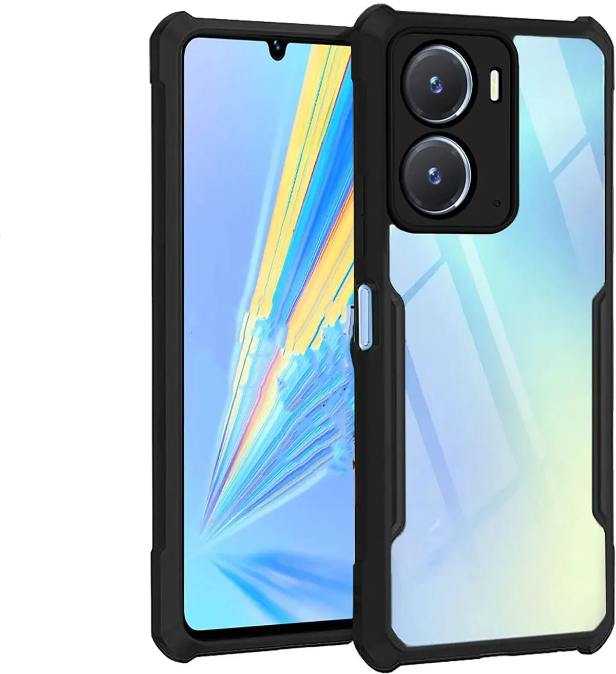 Micvir Back Cover for realme P3 5G (Transparent, Black, Shock Proof, Polycarbonate, Pack of: 1)