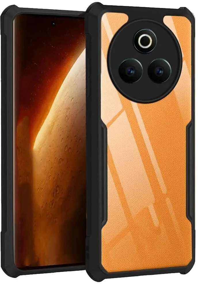 Micvir Back Cover for Realme P3 Pro 5G (Transparent, Black, Shock Proof, Polycarbonate, Pack of: 1)