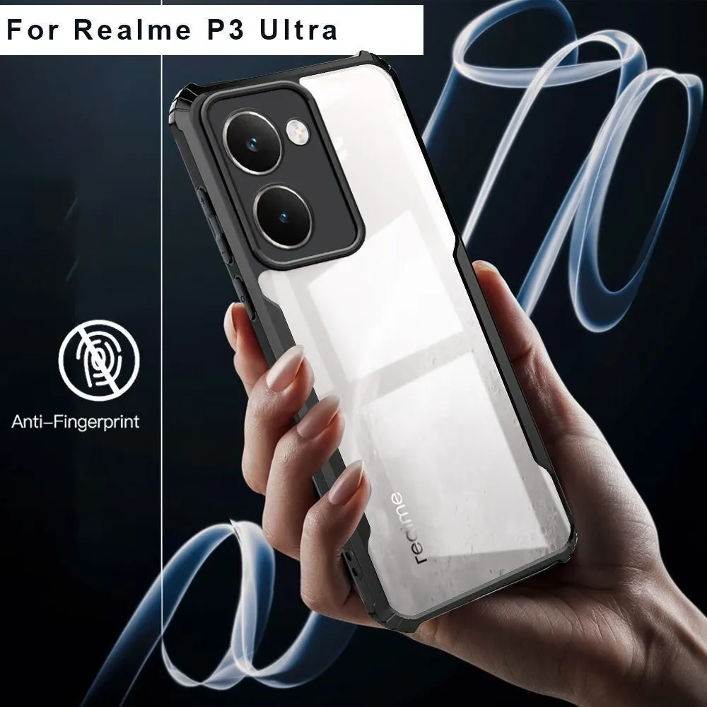 Micvir Back Cover for Realme P3 Ultra 5G (Transparent, Black, Shock Proof, Polycarbonate, Pack of: 1) — image 2 of 5