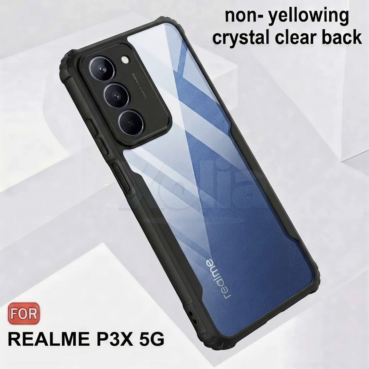 Micvir Back Cover for realme P3x 5G (Transparent, Black, Shock Proof, Polycarbonate, Pack of: 1) — image 4 of 5