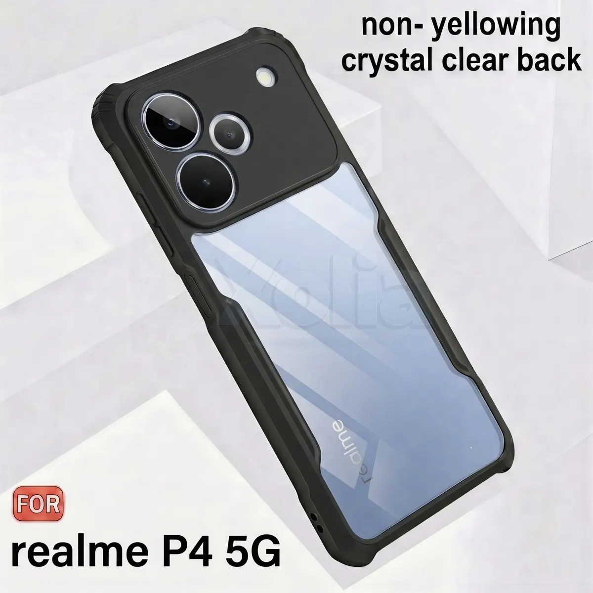 Micvir Back Cover for Realme P4 5G (Transparent, Black, Shock Proof, Polycarbonate, Pack of: 1) — image 4 of 5