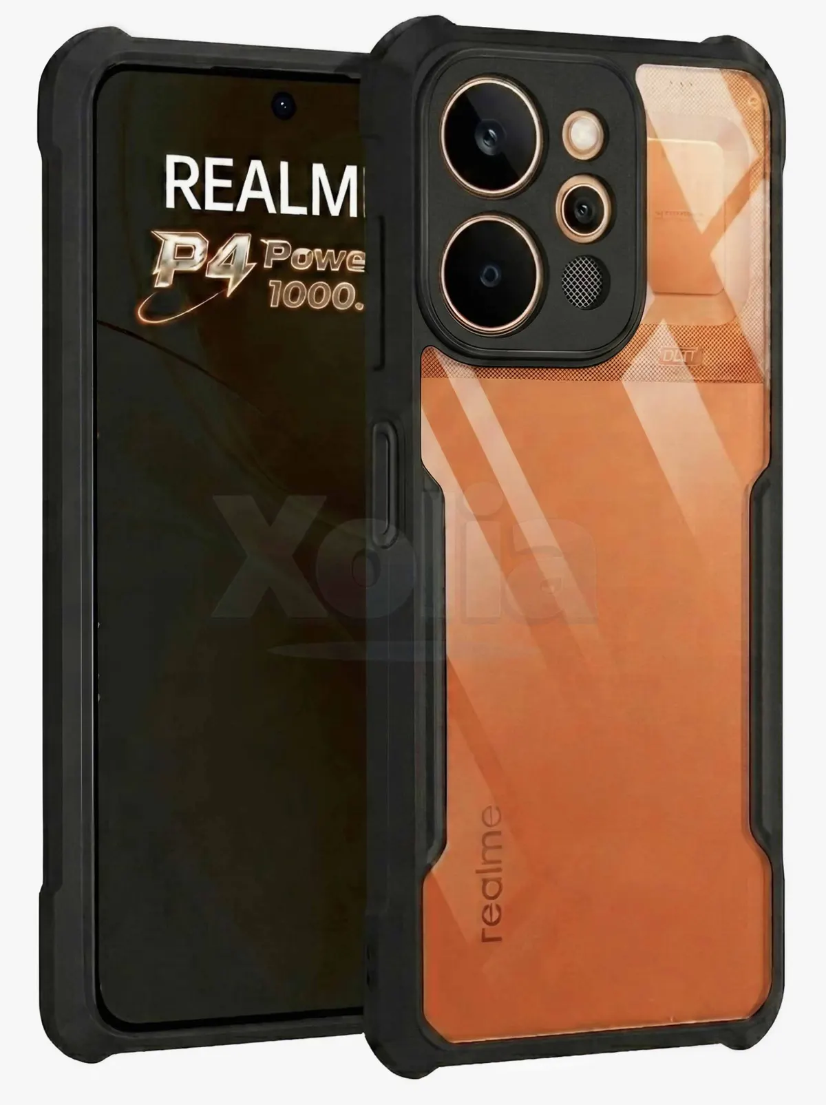 Xolia Back Cover for Realme P4 Power 5G (Transparent, Black, Shock Proof, Polycarbonate, Pack of: 1)