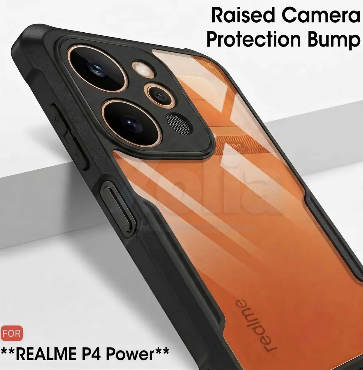 Xolia Back Cover for Realme P4 Power 5G (Transparent, Black, Shock Proof, Polycarbonate, Pack of: 1) — image 4 of 5
