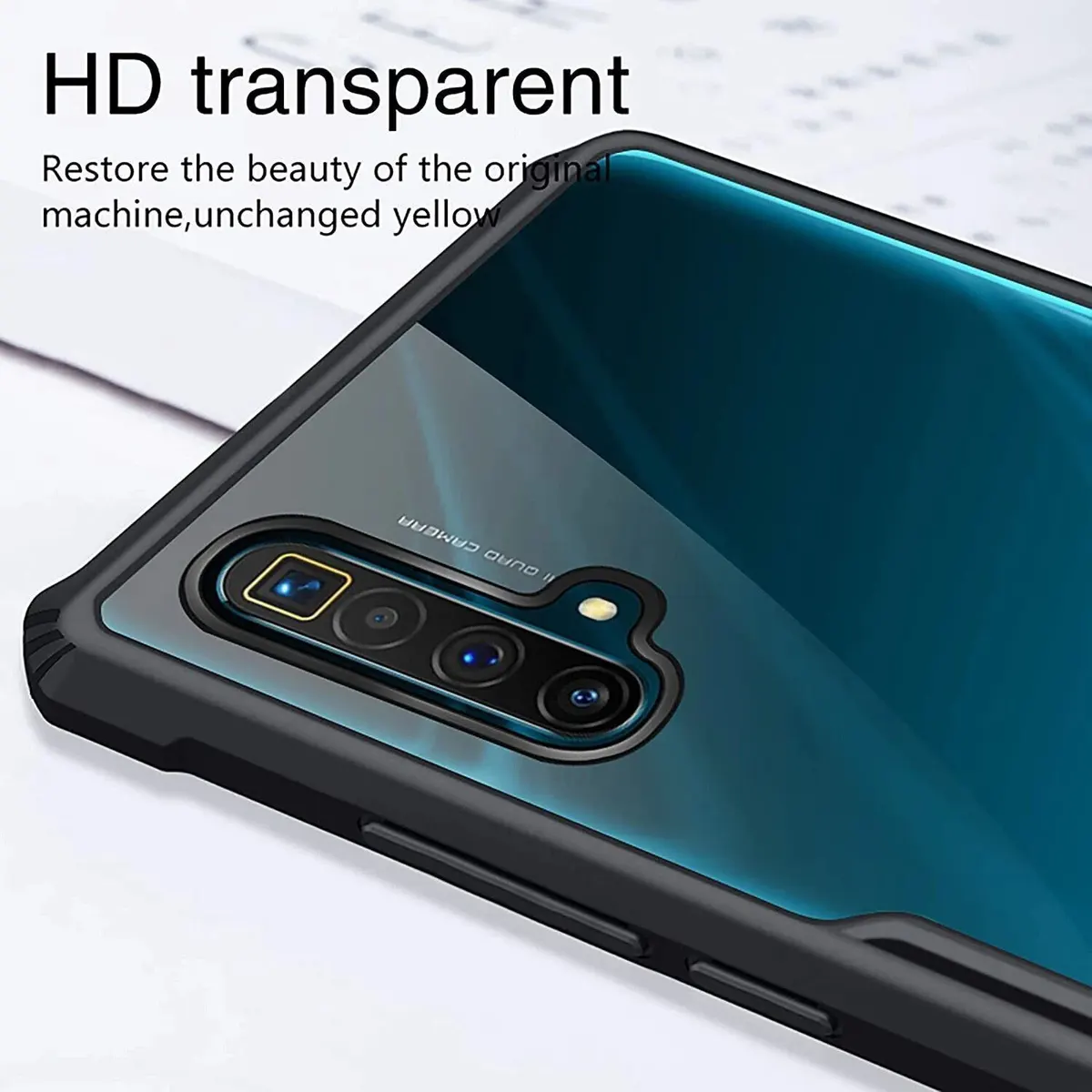 Micvir Back Cover for Realme X3 (Transparent, Black, Shock Proof, Polycarbonate, Pack of: 1) — image 3 of 5