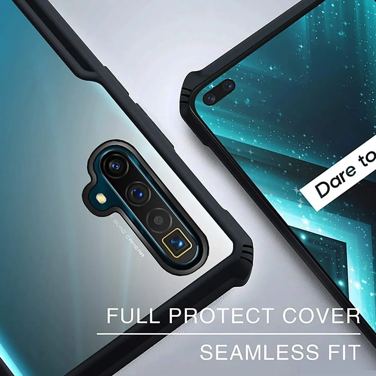 Micvir Back Cover for Realme X3 (Transparent, Black, Shock Proof, Polycarbonate, Pack of: 1) — image 4 of 5