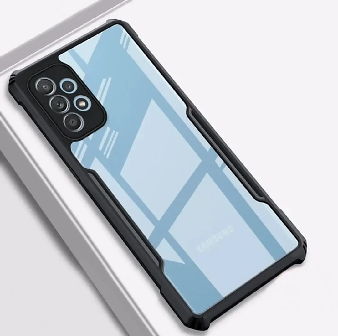 Micvir Back Cover for Samsung Galaxy A32 (Transparent, Black, Shock Proof, Polycarbonate, Pack of: 1)